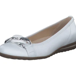 Gabor Comfort 42.625, Ballerinas, Damen, weiss (uni+silber)
