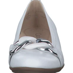 Gabor Comfort 42.625, Ballerinas, Damen, weiss (uni+silber)