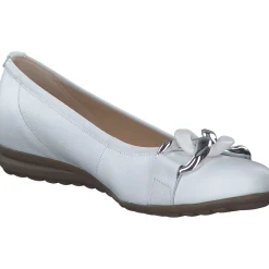 Gabor Comfort 42.625, Ballerinas, Damen, weiss (uni+silber)