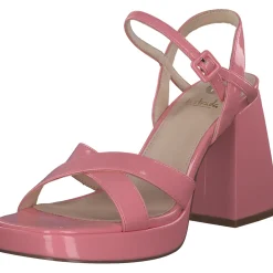 La Strada 2201027, Plateau-Sandaletten, Damen, coral wrinkle patent