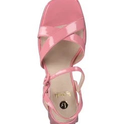 La Strada 2201027, Plateau-Sandaletten, Damen, coral wrinkle patent