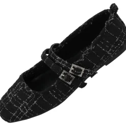 Palado Biaruk by Sila Sahin, Riemchenballerinas, Damen, Schwarz/Silber