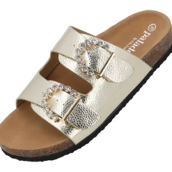 Palado Obestos by Sila Sahin, Sandalen, Damen, Gold Metallic
