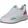 Palado PA 0035, Schnürschuhe, Damen, Weiß/Grün/Pink