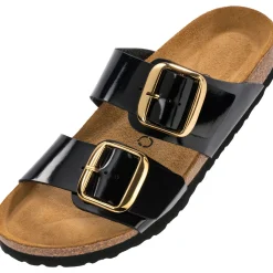 Palado Samos GS, Pantoletten, Damen, Schwarz Lack