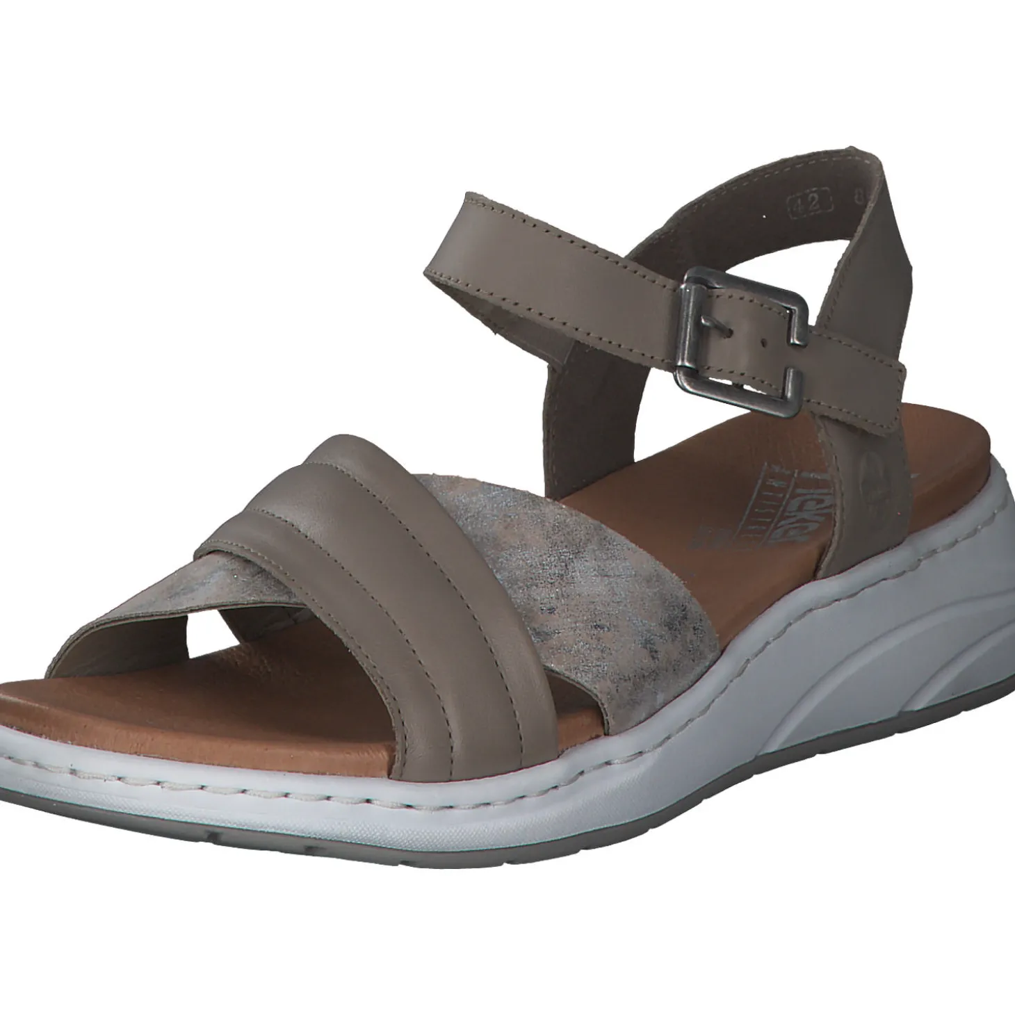 Rieker 64301, Keilsandaletten, Damen, seal/rose-metallic