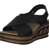 Rieker 68189, Keilsandaletten, Damen, Schwarz
