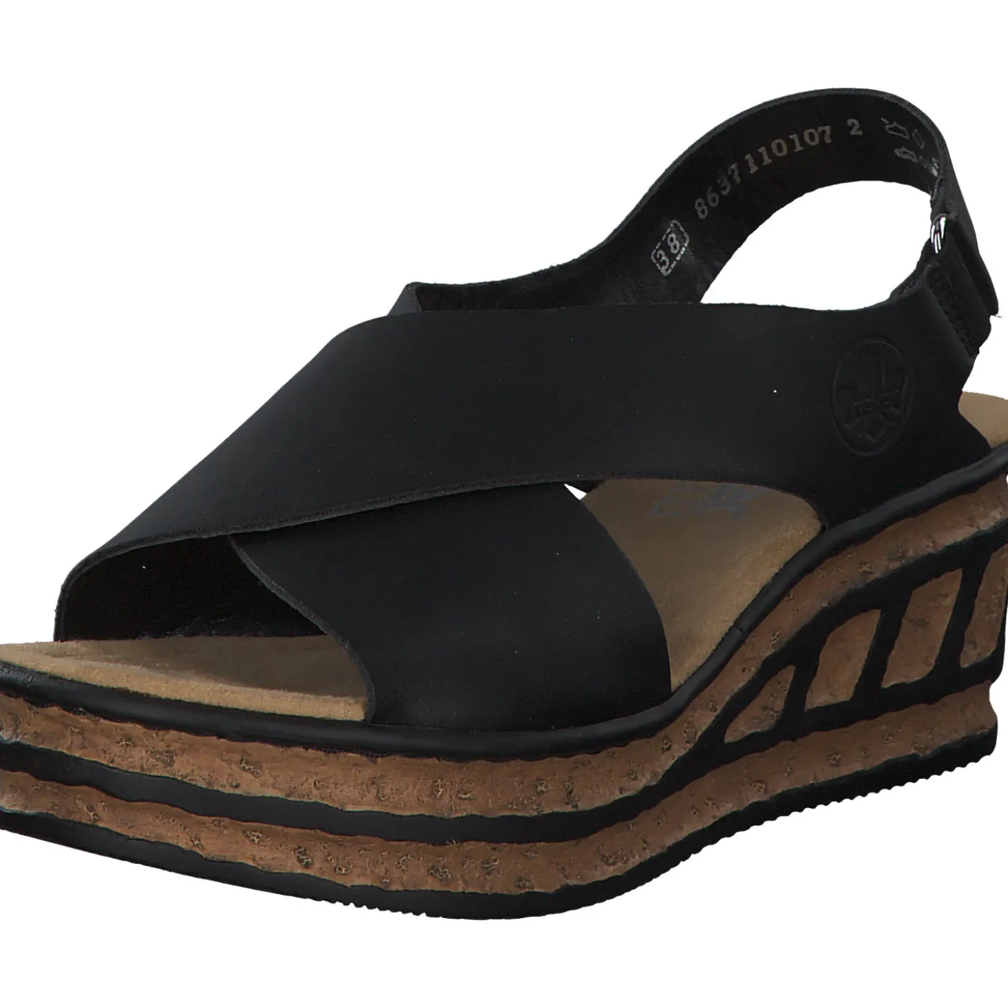 Rieker 68189, Keilsandaletten, Damen, Schwarz