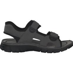 Rieker 26752, Klassische Sandalen, Herren, cenere/black/schwarz