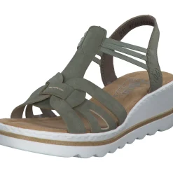 Rieker 67459, Plateau-Sandaletten, Damen, schilf