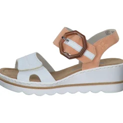 Rieker 67476, Plateau-Sandaletten, Damen, weiss/aprikot