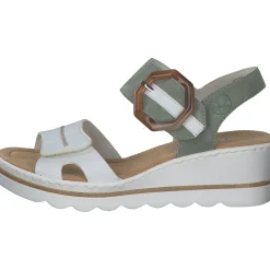 Rieker 67476, Plateau-Sandaletten, Damen, Mint Weiß
