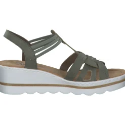 Rieker 67459, Plateau-Sandaletten, Damen, schilf