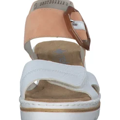 Rieker 67476, Plateau-Sandaletten, Damen, weiss/aprikot