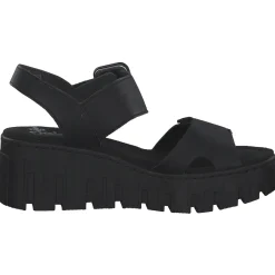 Rieker 68050, Plateau-Sandaletten, Damen, schwarz/black