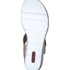 Rieker 67476, Plateau-Sandaletten, Damen, weiss/aprikot