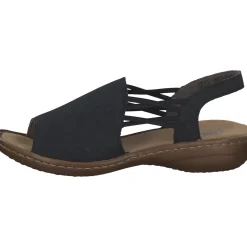 Rieker 608D1, Keilsandaletten, Damen, Schwarz