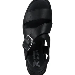Rieker Evolution W1550, Plateau-Sandaletten, Damen, Schwarz
