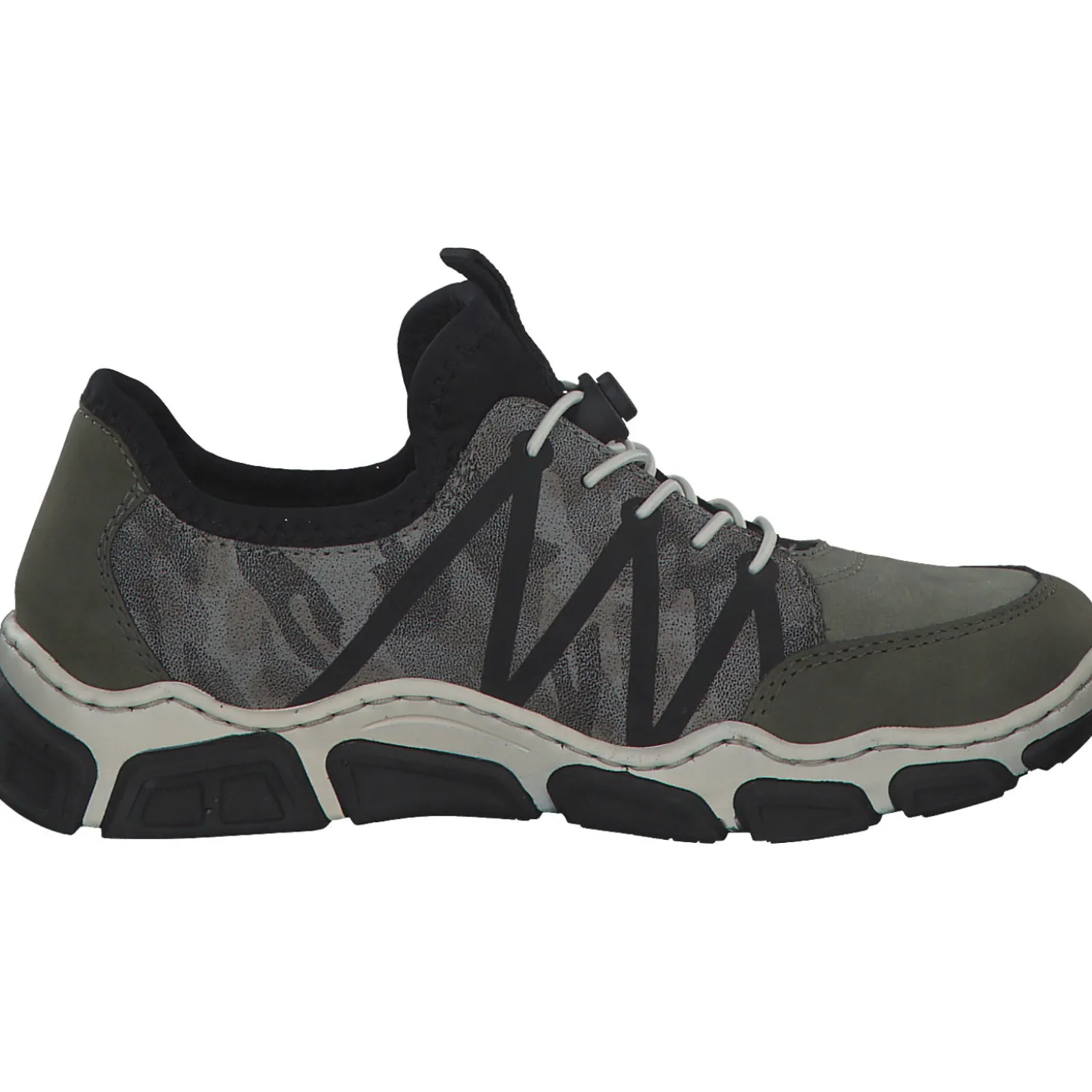 Rieker L0657, Schnürschuhe, liane/schilf/negro/stein-camo/