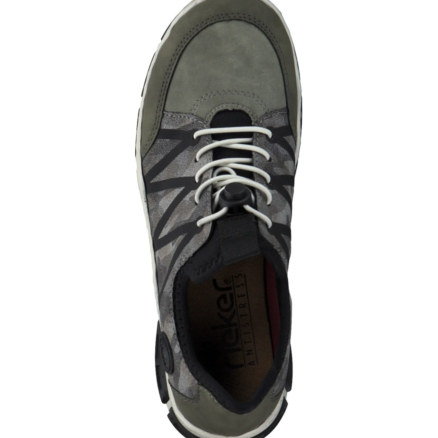 Rieker L0657, Schnürschuhe, liane/schilf/negro/stein-camo/