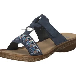 Rieker 628M6, Pantoletten, Damen, Blau (Baltik)