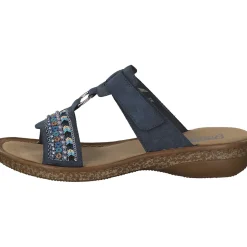 Rieker 628M6, Pantoletten, Damen, Blau (Baltik)