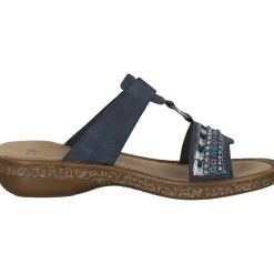 Rieker 628M6, Pantoletten, Damen, Blau (Baltik)