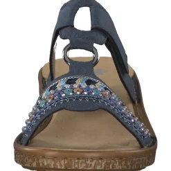 Rieker 628M6, Pantoletten, Damen, Blau (Baltik)