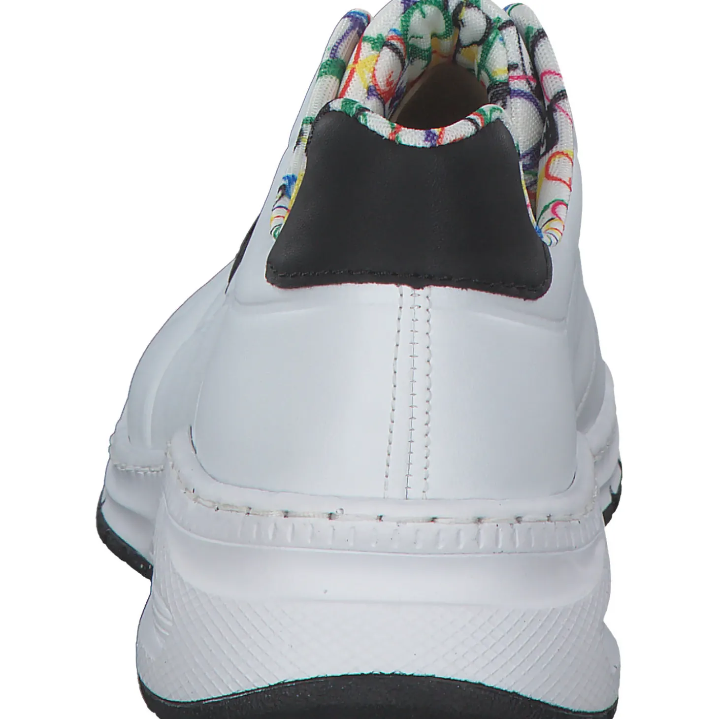 Rieker M4903, Sneakers Low, Damen, weiss/schwarz/weiss-multi