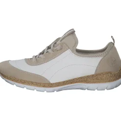 Rieker N4253, Schnürschuhe, Damen, perle/weiss/perlcreme