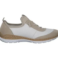 Rieker N4253, Schnürschuhe, Damen, perle/weiss/perlcreme