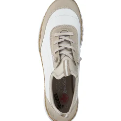 Rieker N4253, Schnürschuhe, Damen, perle/weiss/perlcreme