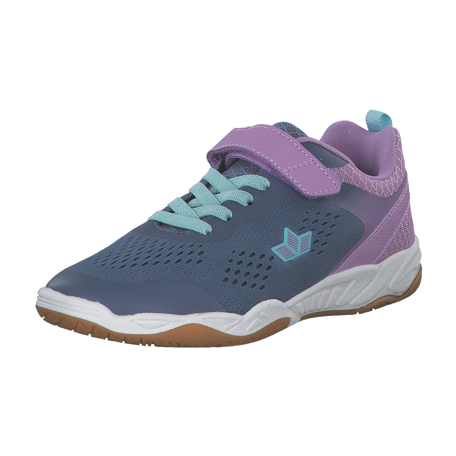 Geka Key VS W, Sportliche Slipper, Kinder, grau/lila/tuerkis