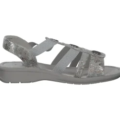 Jana Shoes 28165, Keilsandaletten, Damen, GREY/FLOWER
