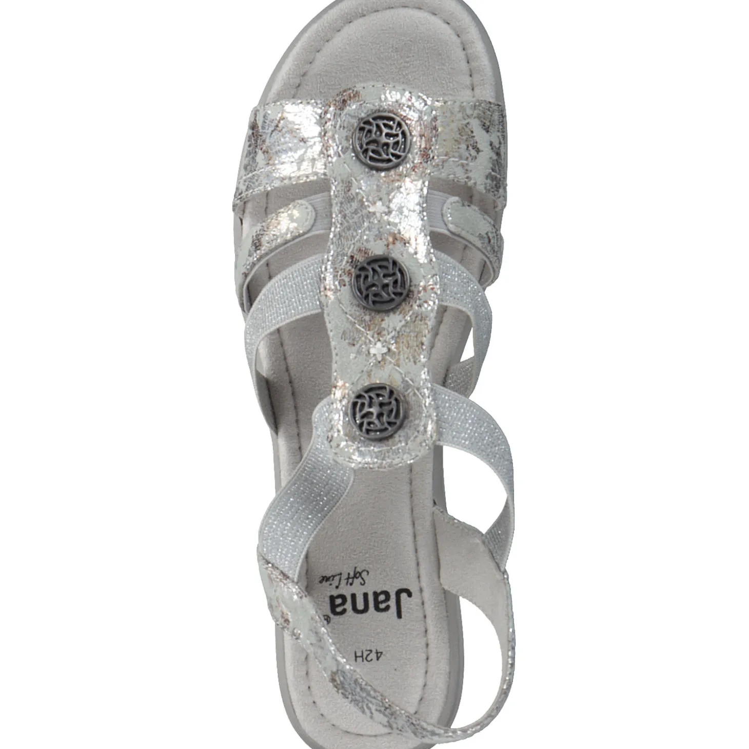 Jana Shoes 28165, Keilsandaletten, Damen, GREY/FLOWER