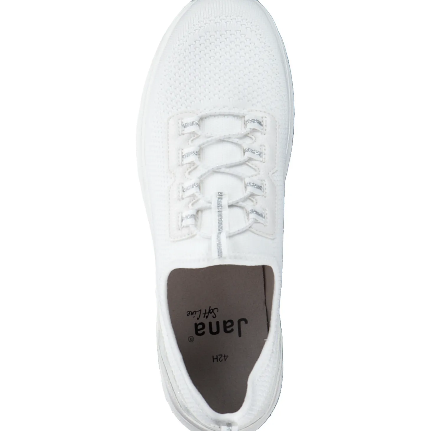 Jana Shoes 24761, Schnürschuhe, Damen, white