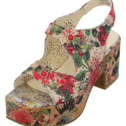 Laura Vita Paulao 01, Plateau-Sandaletten, Damen, Mehrfarbig/rouge