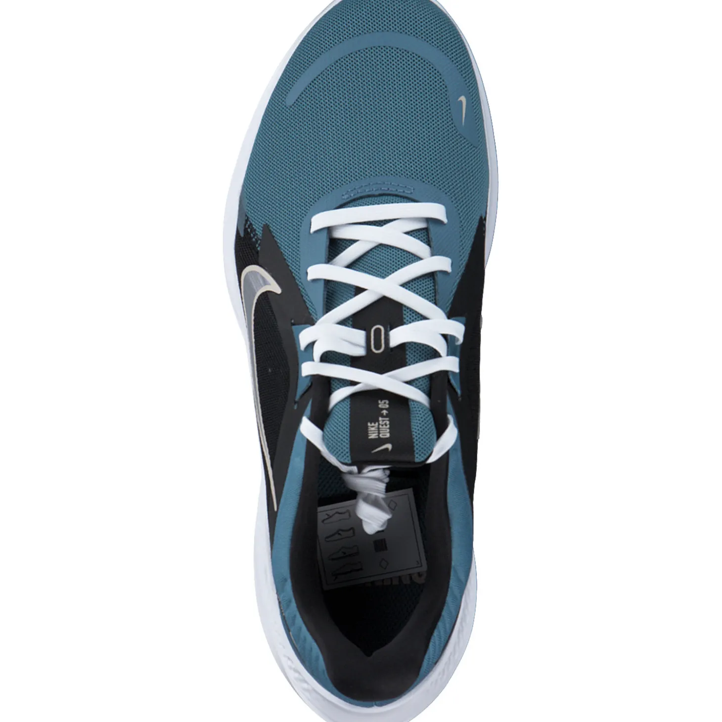 Nike Quest 5 DD9291, Schnürschuhe, Damen, noise aqua/white black fossil