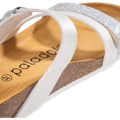 Palado Chios, Pantoletten, Damen, Metallic Silber/Weiß