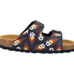 Palado Kids Korfu B, Pantoletten, Kinder, Blau Soccer Flames