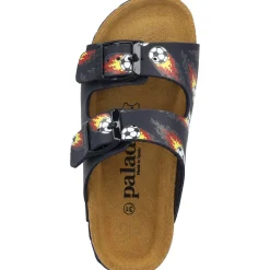 Palado Kids Korfu B, Pantoletten, Kinder, Blau Soccer Flames