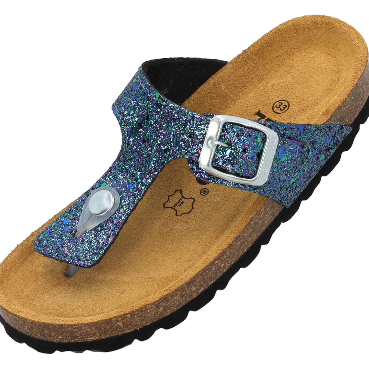 Palado Kids Kos G Glitzer, Zehentrenner, Kinder, Blau