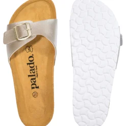 Palado Malta Metallic, Pantoletten, Damen, Beige/Weiß