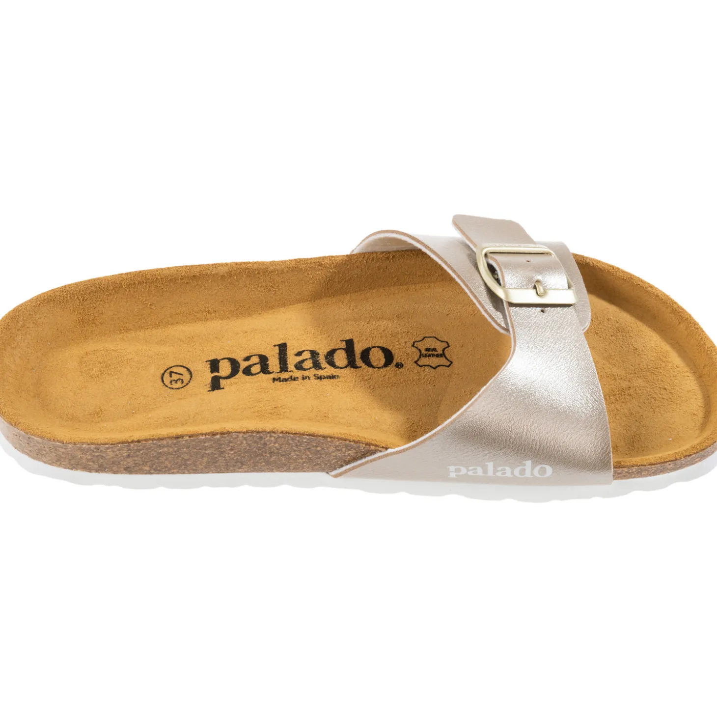 Palado Malta Metallic, Pantoletten, Damen, Beige/Weiß