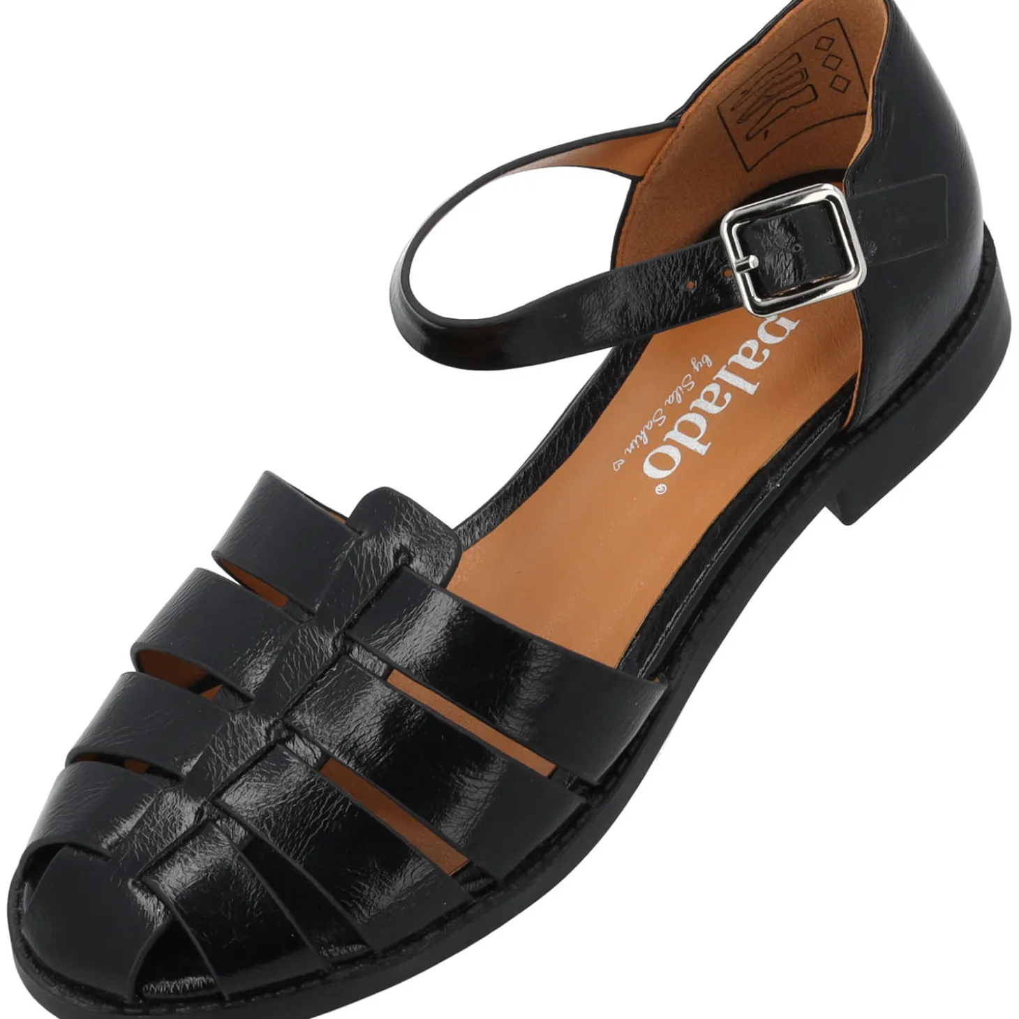 Palado Nigata by Sila Sahin, Riemchensandalen, Damen, Schwarz Metallic