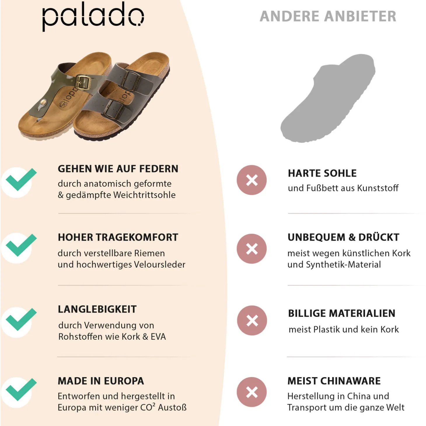 Palado Roma, Pantoletten, Damen, Lack Khaki