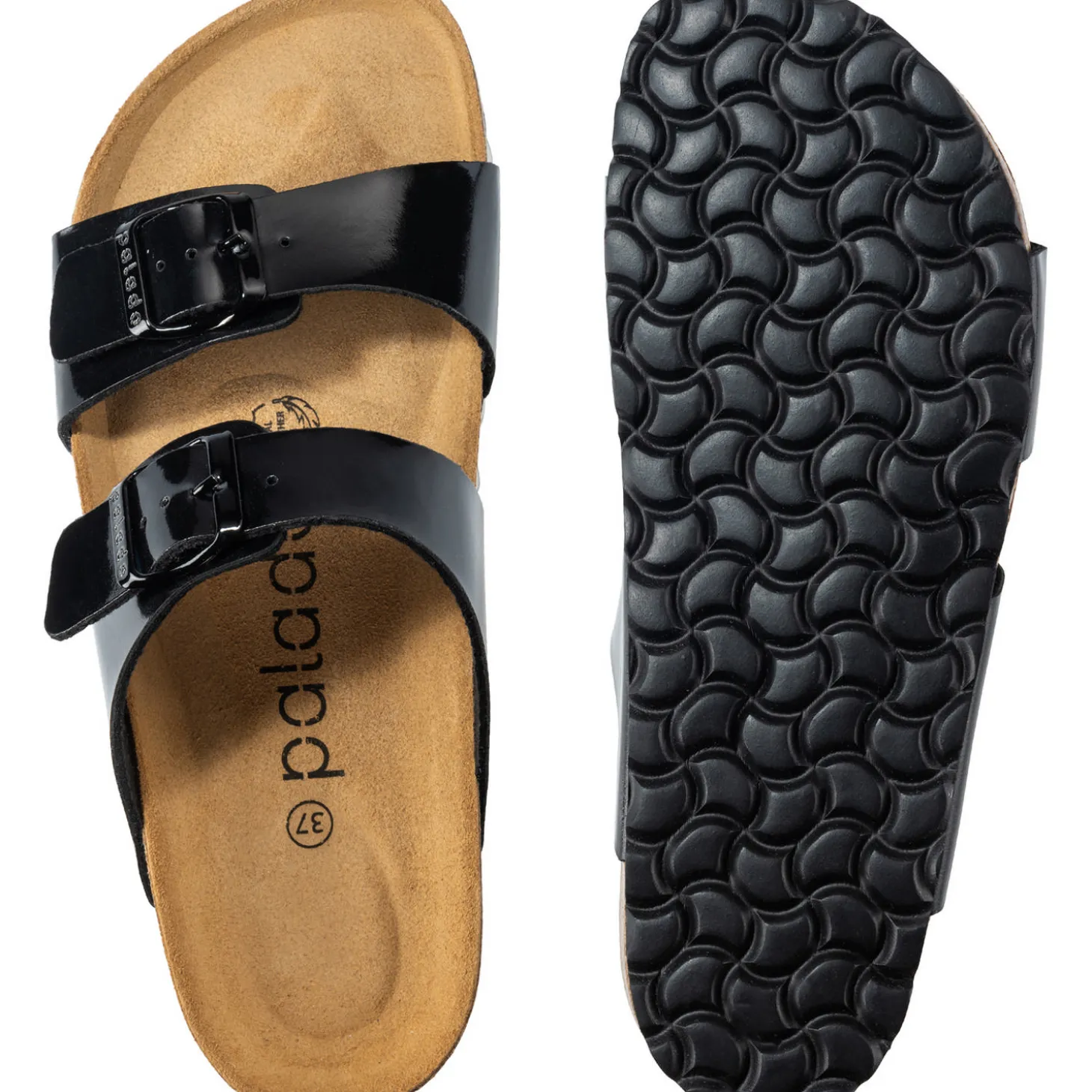 Palado Samos, Pantoletten, Damen, Lack Schwarz