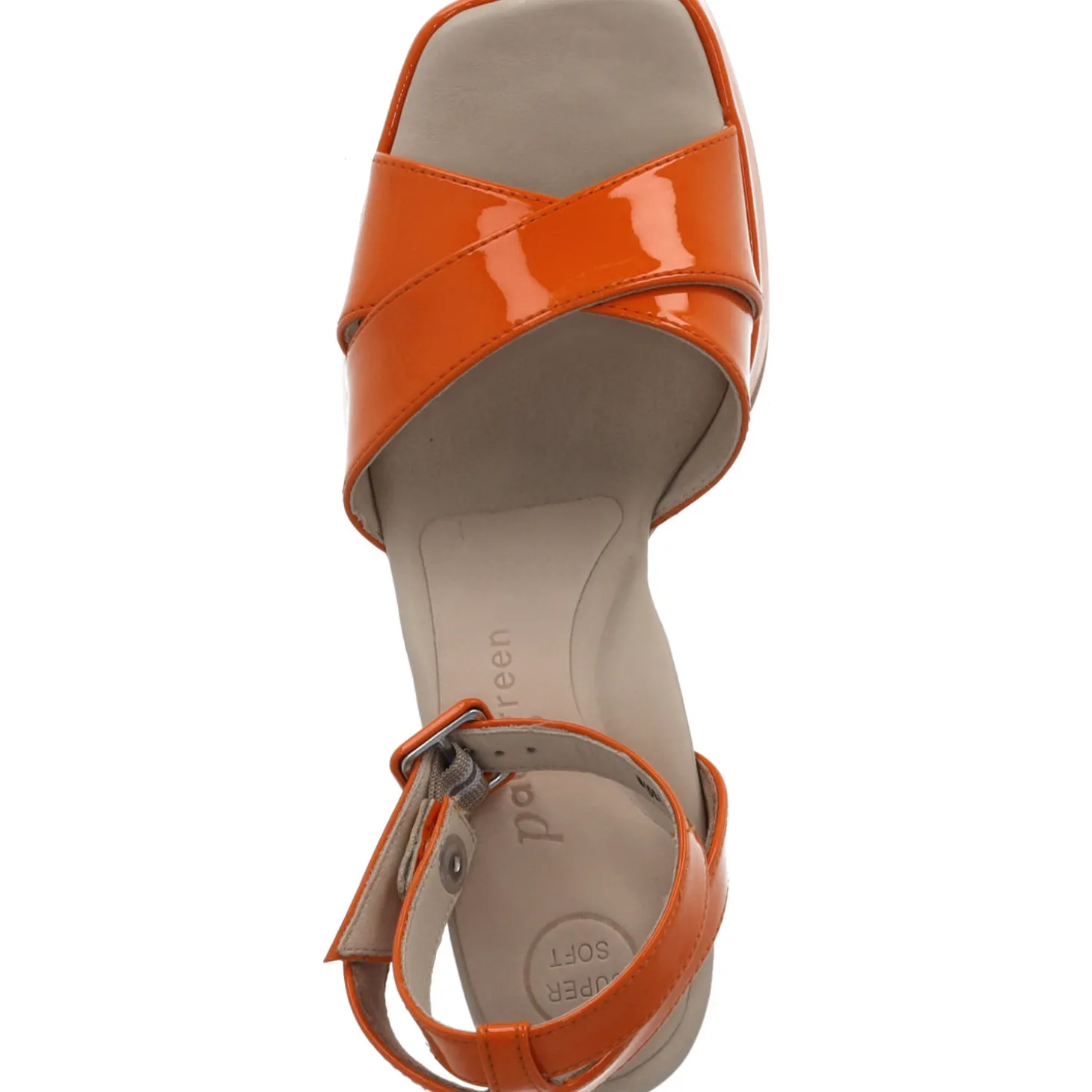 Paul Green 6027, Plateau-Sandaletten, Damen, papaya