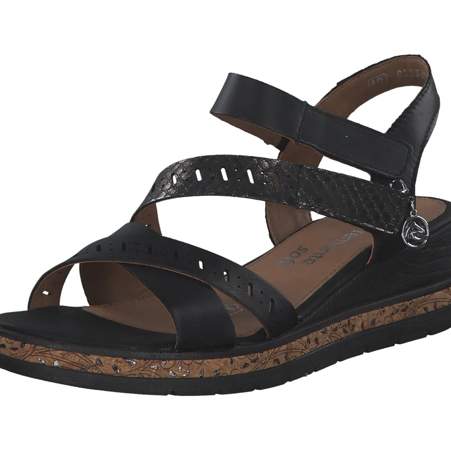 Remonte D3064, Plateau-Sandaletten, Damen, schwarz/schwarz/schwarz