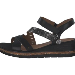 Remonte D3064, Plateau-Sandaletten, Damen, schwarz/schwarz/schwarz